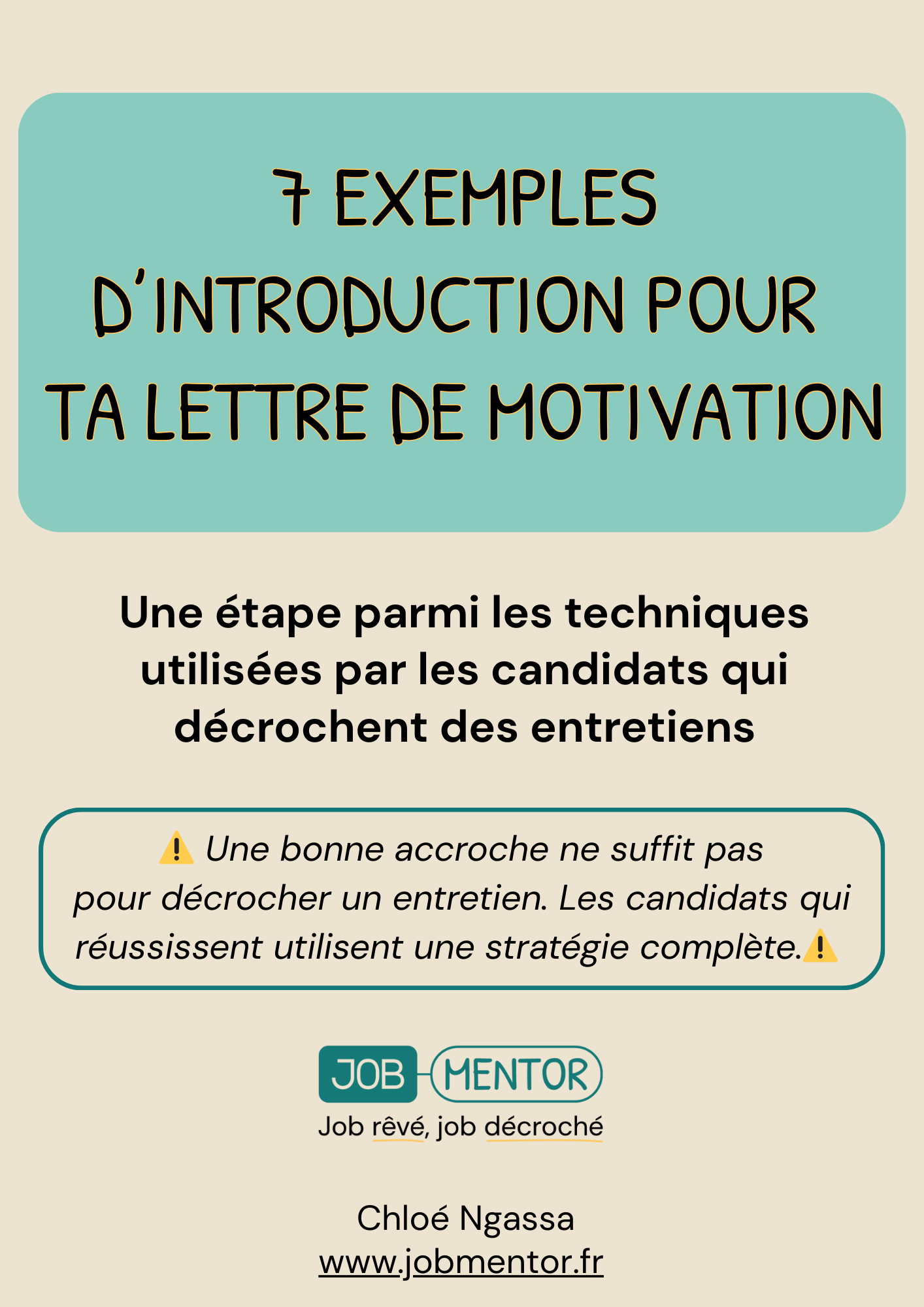 Guide gratuit - 7 intros pour ta lettre de motivation